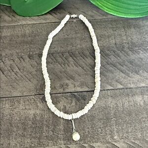 Handmade Hawaiian-Style White Puka Shell Necklace